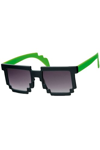 Black/Green Pixel Sunglasses