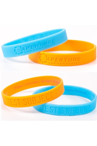 Portal 2  Wristband Silicone - ORANGE & BLUE
