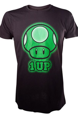 Nintendo 1-up, Black T-Shirt