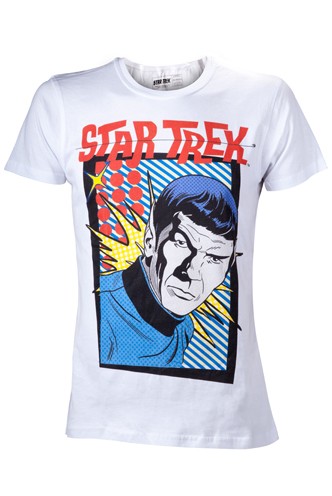T-shirt Star Trek White, Cartoon Mr Spock