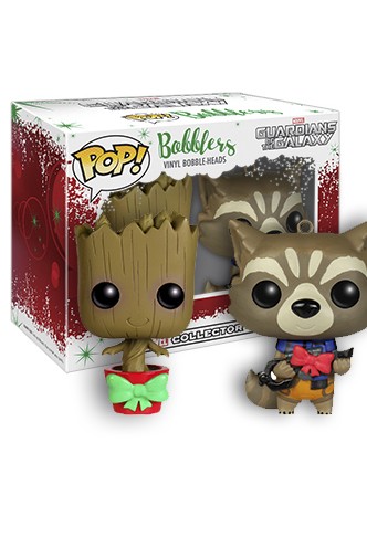 Pop! Marvel: Groot and Rocket Bobblers Hanging Christmas - Guardians of the Galaxy