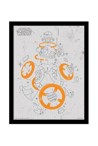 Star Wars - Episode VIII Framed Poster BB-8 Exploded View