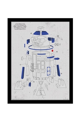 Star Wars - Episode VIII Póster Enmarcado R2-D2 Exploded View 