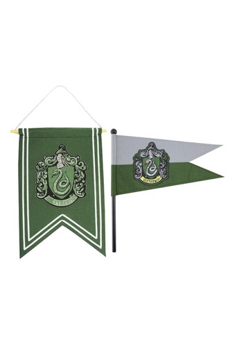 Harry Potter - Banderín y banderola de Slytherin