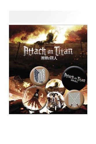 Attack on Titan - Pack 6 Chapas Characters