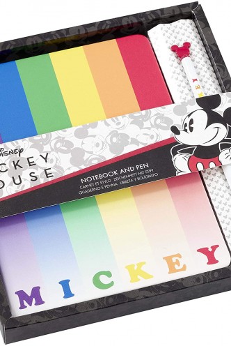 Disney - Libreta y bolígrafo Mickey Rainbow