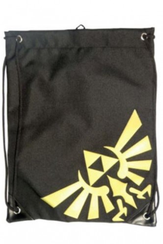 Black, Golden Zelda Logo Gym Bag