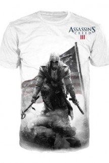 Official T Shirt ASSASSINS CREED III 3 Connor WHITE DEATH