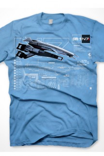 Camiseta - Mass Effect "SR-1 N7 NORMANDY" Azul