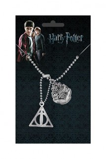 Harry Potter - Chapas de Identificación con cadena Crest & Hallows