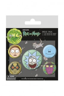 Rick & Morty - Pack 5 Chapas Heads