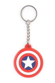 Captain America - Rubber Keychain Shield Logo