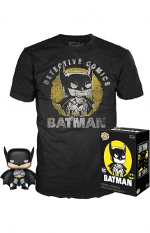 Camiseta Pop! Tees DC Comics Set de Minifigura y Camiseta Batman Sun Faded