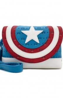 Loungefly - Marvel - Captain America Debossed Shield Crossbody Bag