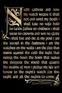 Game Of Thrones Poster - Season 3, Nightwatch Oath