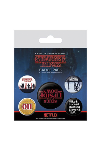 Stranger Things - Pack 5 Chapas Upside Down | Universo Funko, Planeta ...